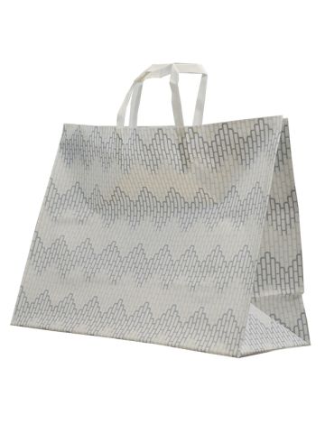 Chevron, Pattern Frosted Shoppers with Handles, 16" x 6" x 12" x 6"