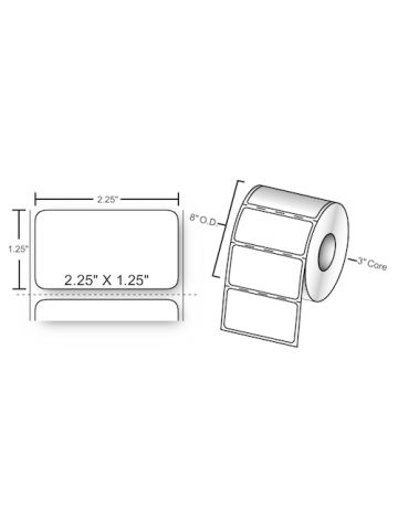 2.25" x 1.25", Direct Thermal Labels