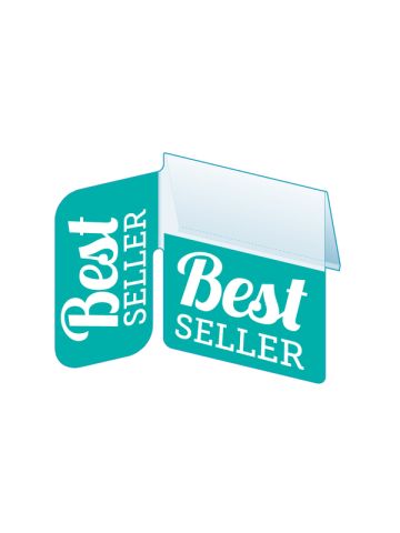 Best Seller Shelf Talker with Right Angle Flag, 2.5"W x 1.25"H