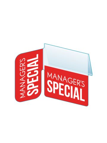 Manager's Special Shelf Talker with Right Angle Flag, 2.5"W x 1.25"H