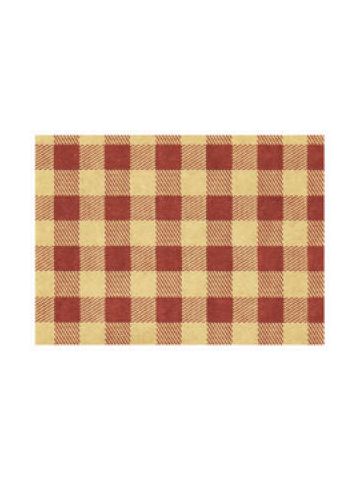 Everyday Gift Enclosure Card, Gingham on Kraft - Burgundy