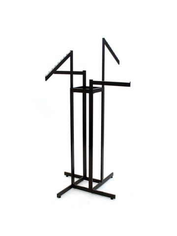 4 Arms Straight & Slant Garment Rack, Black, adjustable to 72"