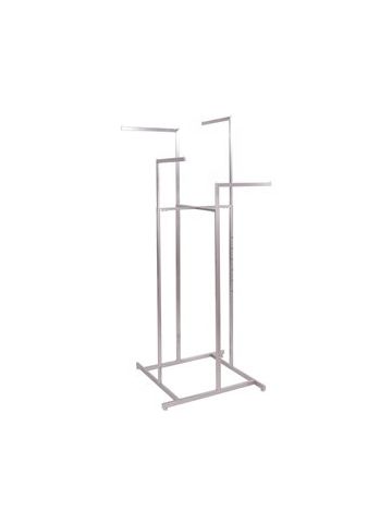 4-Way Apparel Rack with Straight Arms, Satin Nickel, 49" x 33"