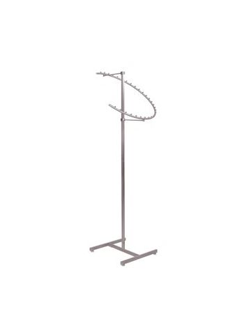 Spiral Costumer Rack, Satin Nickel, 61" x 18" x 18"