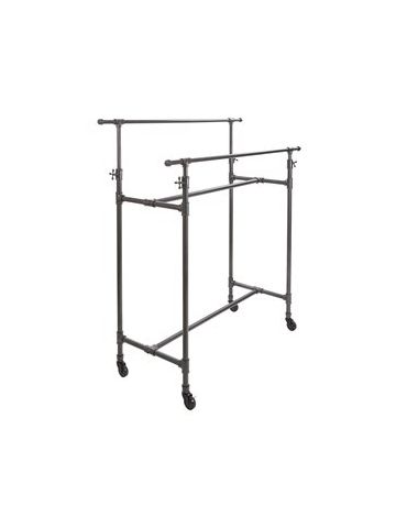 Adjustable Clothing Rack, Grey, 48" x 22"