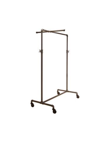 Clothing Rack with 1 Cross Bar, Adjustable, Grey