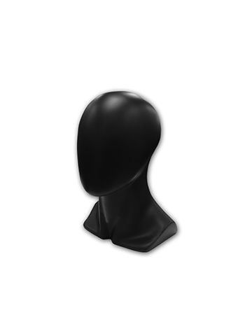 Head Male Blank Face Black, 13.5" Tall