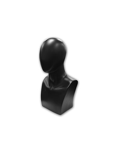 Head Male Blank Face Black, 20" Tall