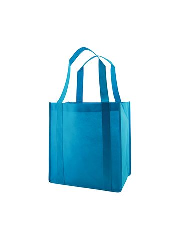 Reusable Grocery Bags, 12" x 8" x 13", Aqua Blue