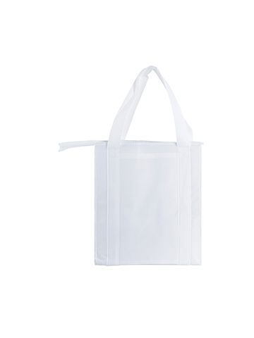 Insulated Reusable Grocery Bags, 13" x 10" x 15" x 10", White