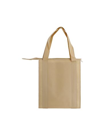 Insulated Reusable Grocery Bags, 13" x 10" x 15" x 10", Natural
