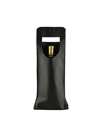 1 Bottle Wine Bags, 6" x 16.25", Black