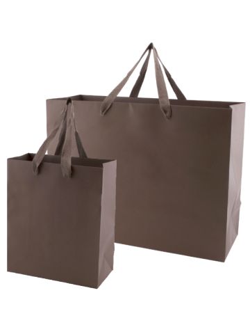 Chocolate Twill Handle Euro Tote Shopping Bags