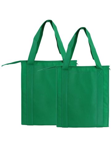 Insulated Reusable Grocery Bags, Kelly Green