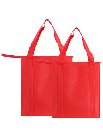 Insulated Reusable Grocery Bags, Red