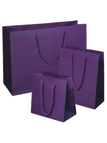 Regal Purple Matte, Euro Bags with Rope Handles