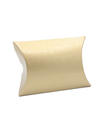 Pillow Pack, Matte Gold Linen Gift Box, 2.75" x 2.75" x 1"