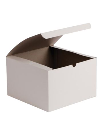 White Folding Gift Boxes, 8" x 8" x 3.5"