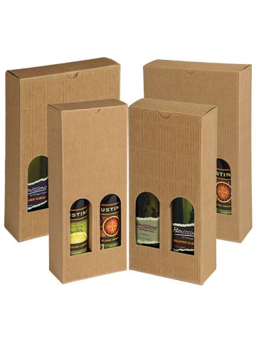 "Textured Rib" Olive Oil / Vinegar Bottle Boxes, Avana