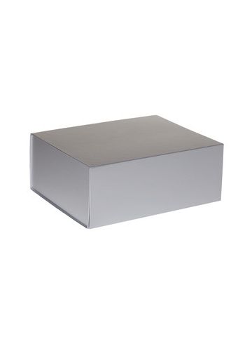 Gift Box Magnet Closure Metallic Silver Matte, 10" x 8" x 4"