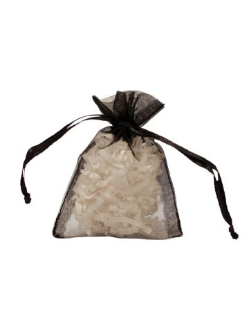 Flat Organza Bags, Black, 3" x 4"