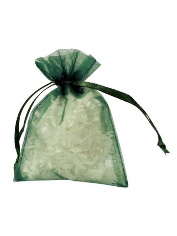 Flat Organza Bags, Hunter Green, 3" x 4"