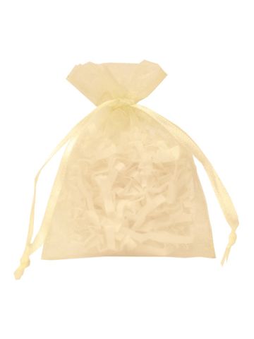 Flat Organza Bags, Ivory, 3" x 4"