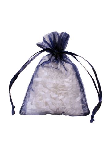 Flat Organza Bags, Navy, 3" x 4"