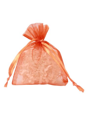 Flat Organza Bags, Orange, 3" x 4"