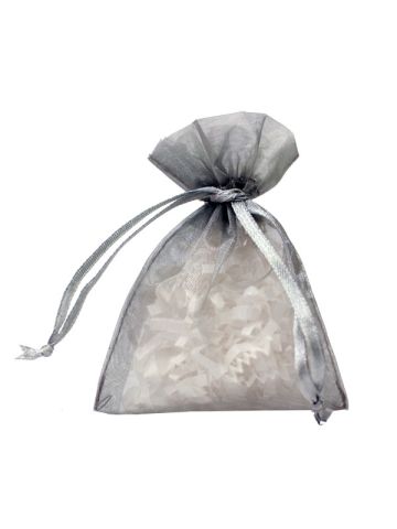 Flat Organza Bags, Silver, 3" x 4"