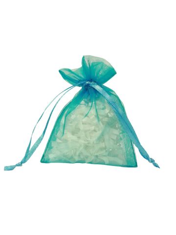 Flat Organza Bags, Turquoise, 3" x 4"