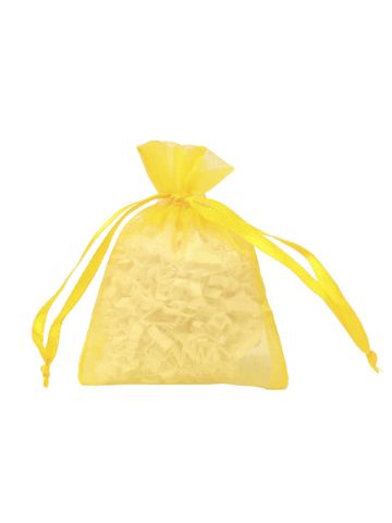 Flat Organza Bags, Yellow, 3" x 4"