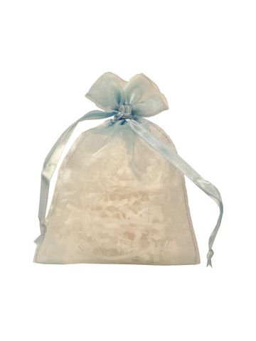 Flat Organza Bags, Light Blue, 4" x 5"