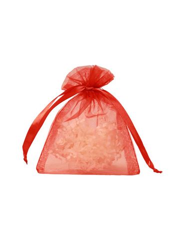 Flat Organza Bags, Red, 4" x 5"