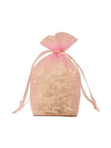 Gusseted Organza Bags, Light Pink, 4" x 6"