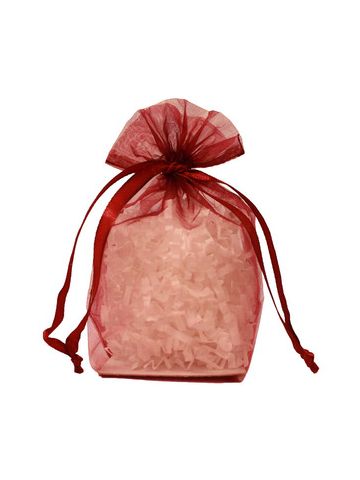 Gusseted Organza Bags, Burgundy, 4" x 6"