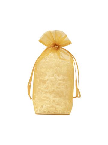 Gusseted Organza Bags, Gold, 6" x 9"