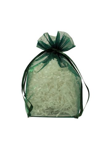 Gusseted Organza Bags, Hunter Green, 8" x 10"