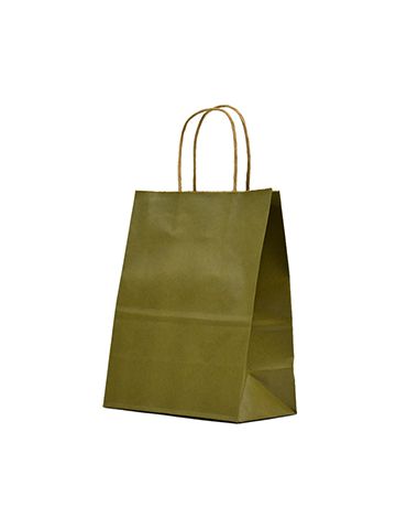 Olive, Recycled Paper Shopping Bags