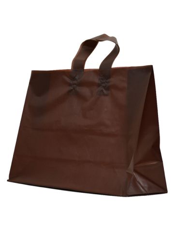 Espresso Frosted Shoppers with Loop Handles, 16" x 6" x 12" x 6"