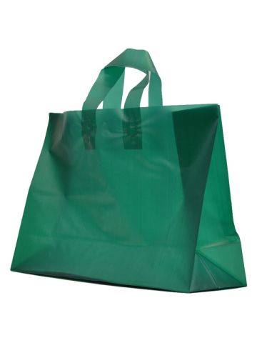 Evergreen Frosted Shoppers with Loop Handles, 16" x 6" x 12" x 6"