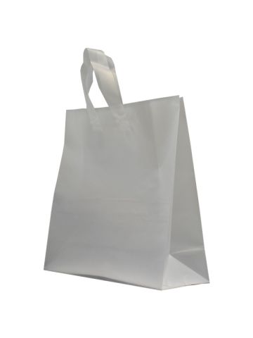 Clear Frosted Shoppers with Loop Handles, 16" x 6" x 16" x 6"