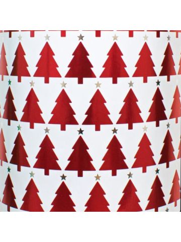 Red Trees on White , Mistletoe Gift Wrap