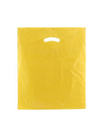 Yellow, Super Gloss Merchandise Bags, 15" x 18" + 4"