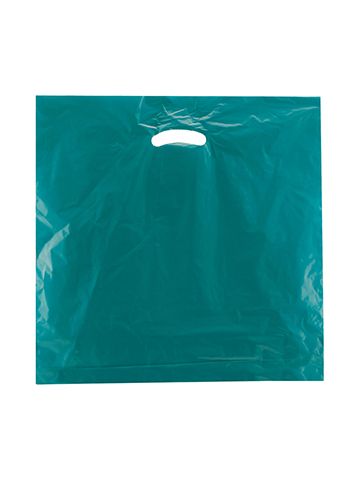 Teal, Super Gloss Merchandise Bags, 18" x 18" + 4"