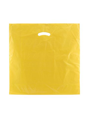 Yellow, Super Gloss Merchandise Bags, 20" x 20" + 5"