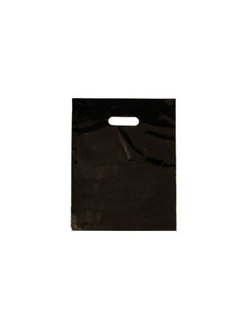 Black, Medium Gloss Heavy Duty Merchandise Bags, 9" x 12"