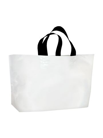 White, Ameritote Soft Loop Carryout Bags