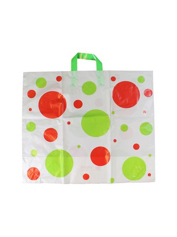 Dots, Printed Plastic Holiday Bags, 22" x 18" + 8"