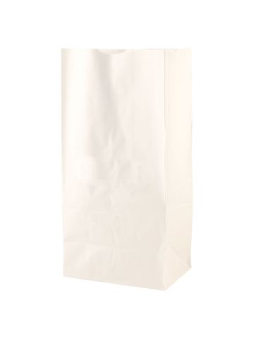 #10 White paper grocery bags, 6-1/2" x 4" x 13-1/4"